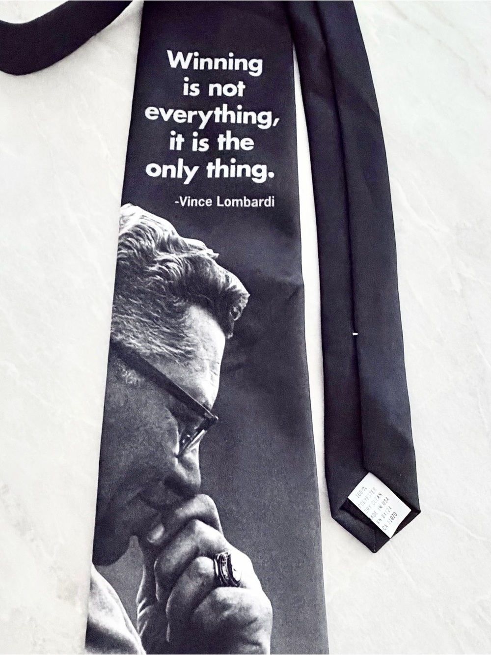 Vintage Vince Lombardi Necktie Winning Quote Football Coach Made USA